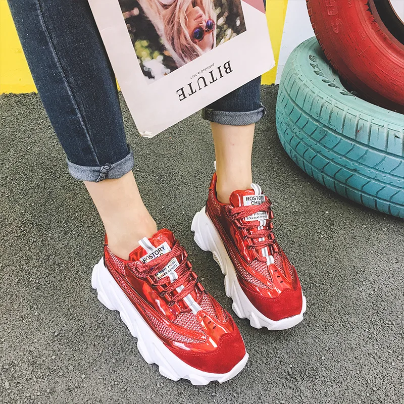 Женская обувь Кроссовки на массивной платформе zapatos de mujer chaussures femme Модная