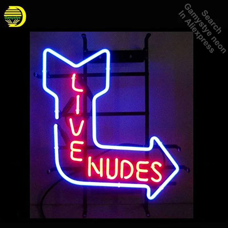 Live Nudes неоновые вывески Настоящее стекло трубки неоновые огни Отдых игровая комната профессионала культовый знак Пивной бар Паб вывеска