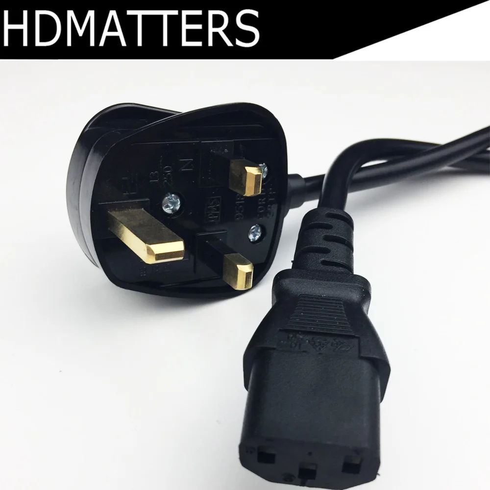 

Power cable Fused 3 Pin UK Mains Power Plug to IEC C13 Kettle Lead Cable Cord for PC Monitor TV 5ft 1.5MTS