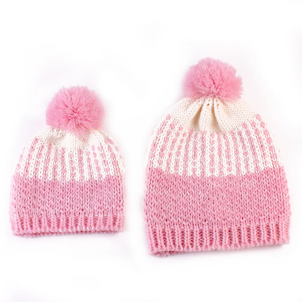 2 предмета; одинаковые шапочки для мамы и дочки; теплые зимние трикотажные шапки; Gorro Chapeu; новинка года