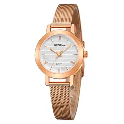 Женские наручные часы 2019 Новый стильный циферблат из розового золота женское платье ремешок для часов из сплава Горячая Relogio reloj mujer