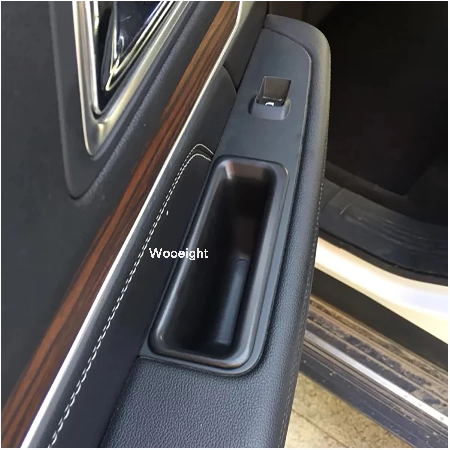 Wooeight New 2Pcs Car Inner Tray ABS Armrest Container Rear Door Storage Box Handle Boxes For Ford Explorer 2016 2017 (2)