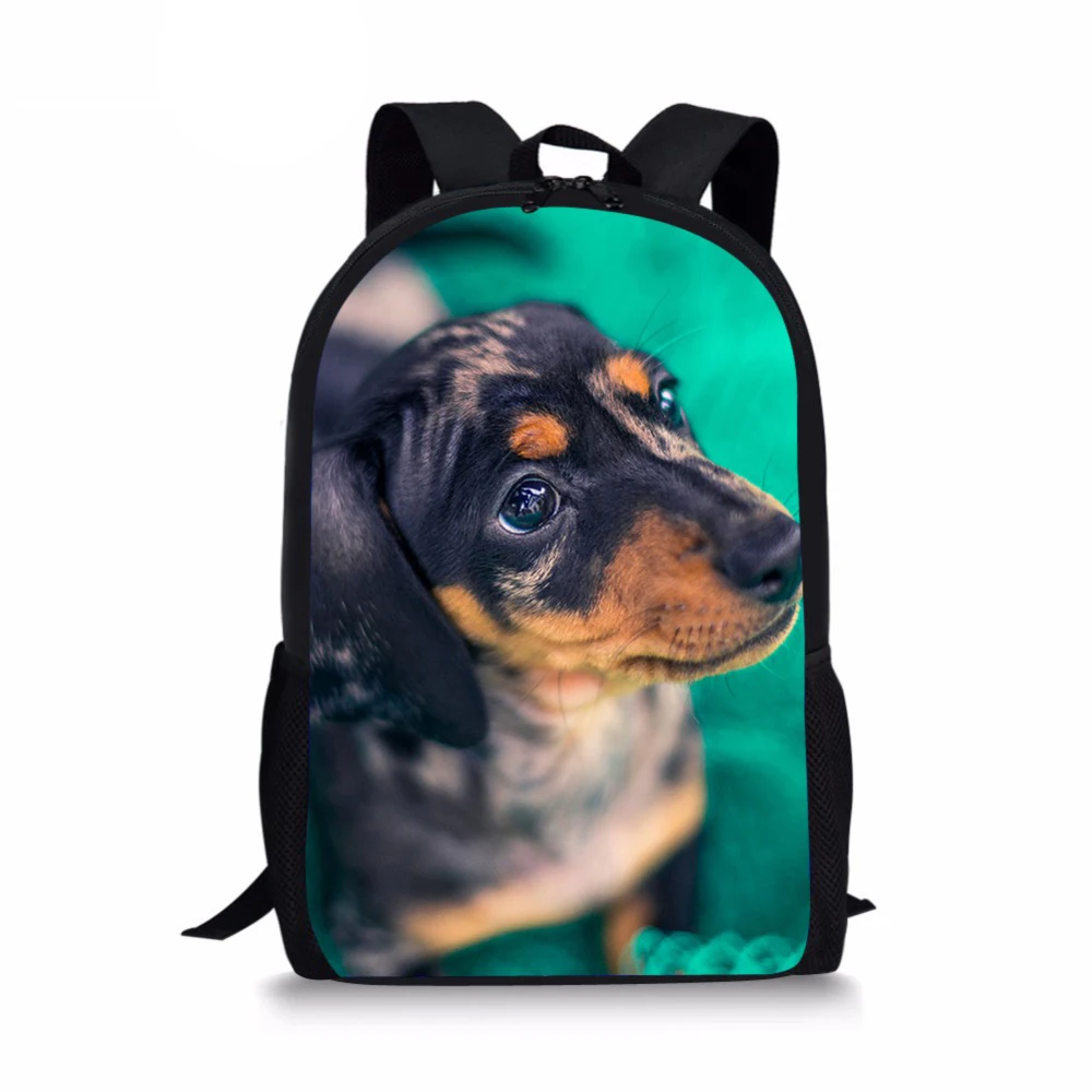 Dachshund печать школьный рюкзак модные женские макияж Красивая сумка студенческий рюкзак на плечо карандаши школьные сумки для девочек и мальчиков