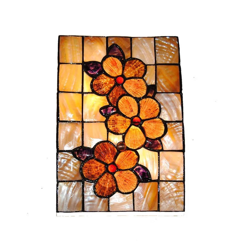 

Creative European Cube Stained Glass Wall Sconce 2 Lights Vintage Aisle Living Room Bedroom Indoor Decor Lighting Fixtures WL329