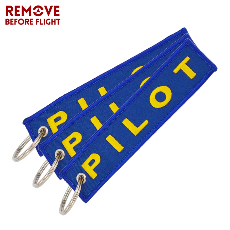 Remove Before Flight Pilot Key Chain OEM Key Chains Jewelry Embroidery Safety Tag Aviation Gifts Special Blue Pilot Luggage Tags2