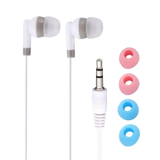 Universal 3.5mm Wired Earphone In Ear Earbuds Common Earphone Earpiece With 4 Ear Caps White For MP3 MP4 Computer Phones