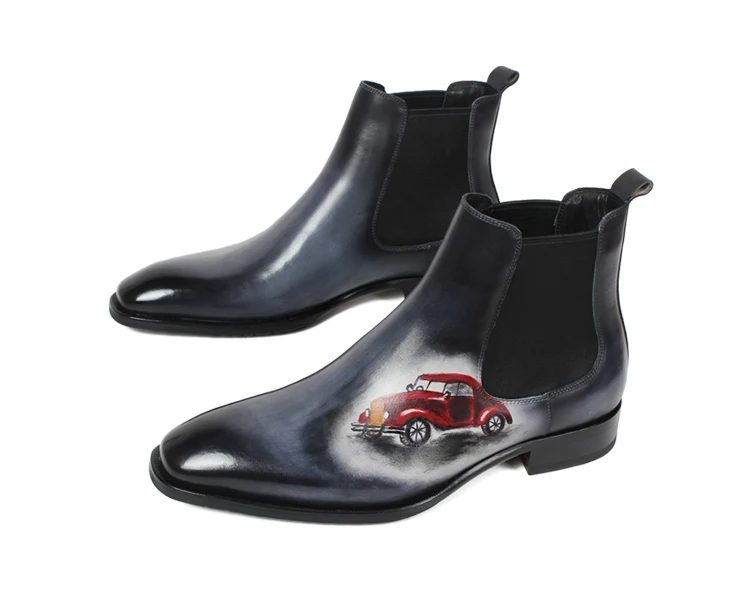 Mega Sale VIKEDUO Autumn New Fashion Ankle Boots Men Genuine Mega Sale VIKEDUO Autumn New Fashion Ankle Boots Men Genuine