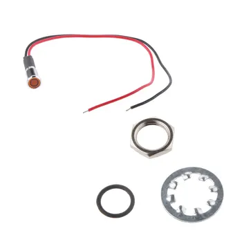

12mm 12V Yellow LED Metal Indicator Dash Light Lamp With Wire Brand new Durable Easy install Super bright