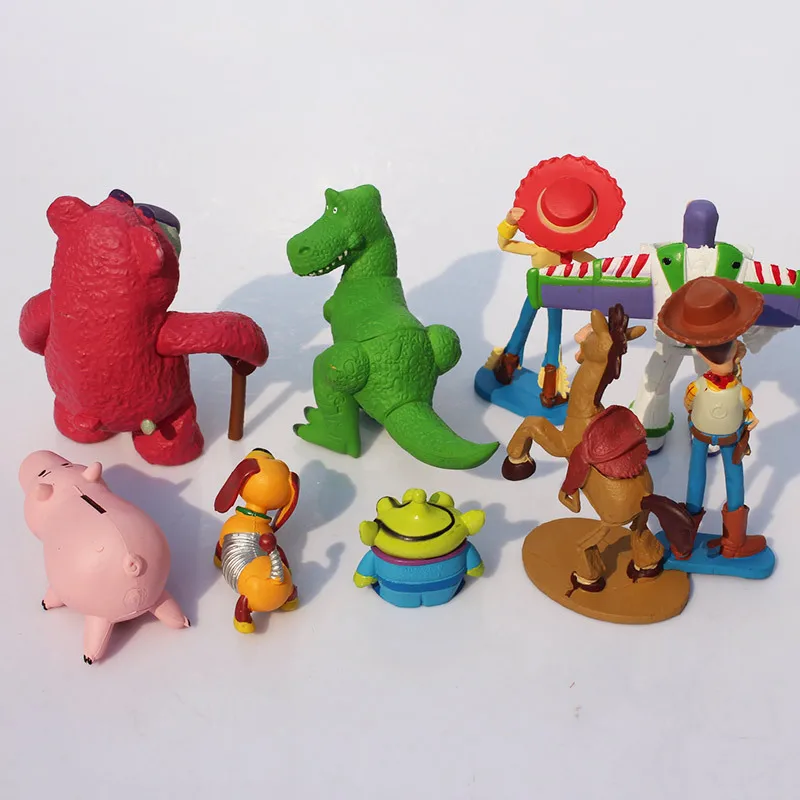 9 sztuk/partia toy story Buzz lightyear Woody Jessie Lotso niedźwiedź Rex dinozaur little green men rysunek zabawki -