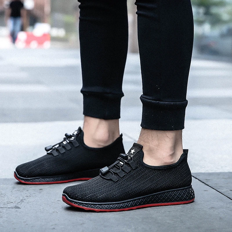 

Spring And Summer Fashion Mens Casual Shoes Lace-Up Solid Breathable Shoes Sneakers Mens Pu Trainers Zapatillas Hombre