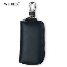 WEIXIER Горячий сплошной цвет Ретро Натуральная кожа с несколькими функциями мужской Красивый шоппинг удобство ключ сумка кошелек
