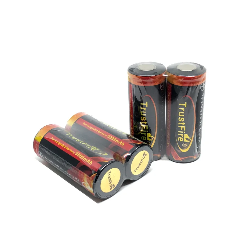 TrustFire красочные 3,7 V 5000mAh 26650 перезаряжаемые батареи защищенные литиевые батареи с PCB для фонарика