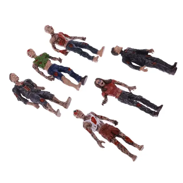 6Pcs Walking Corpses Model Terror Zombies Kids Children Action Figure Toys Dolls Halloween Decor Figurines 3