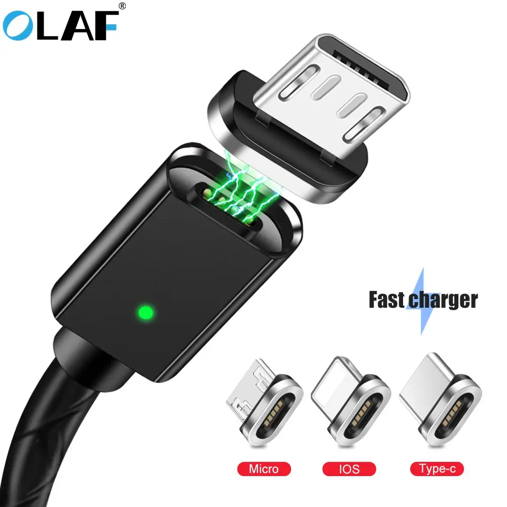 Магнитный кабель OLAF Micro usb Type C Быстрая Зарядка телефона Microusb магнитное зарядное