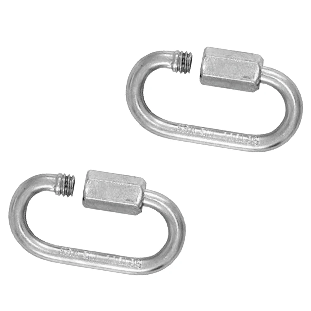 2 x Quick screw link chain fastener hook Carabiner Steel Repair Hiking