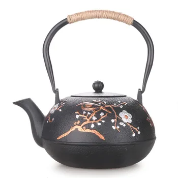 

Japanese health old boiled tea pot uncoated cast iron teapot Chinese kungfu puer teiguanyin hot water kettle 1.2L