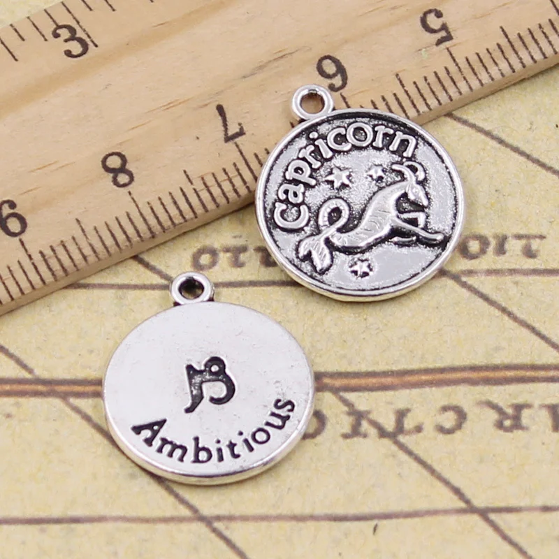 

8pcs/lot Charms Zodiac Capricron ambitious 20x17mm Tibetan Silver Pendant Antique Jewelry Making DIY Craft for Bracelet Necklace