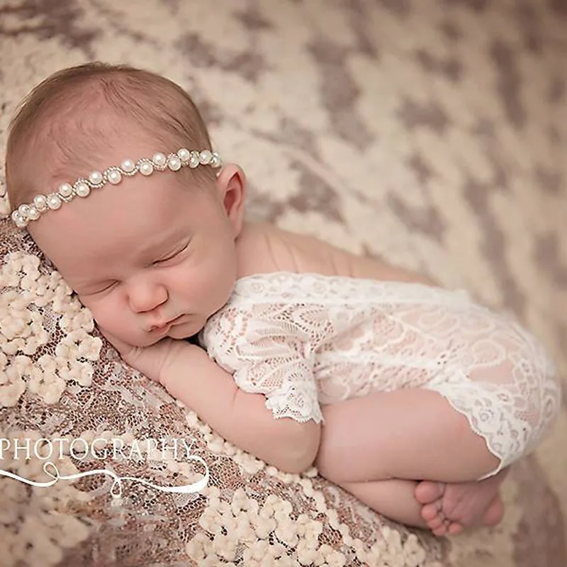 Buy Newborn Photography Props Baby Girl Lace Romper