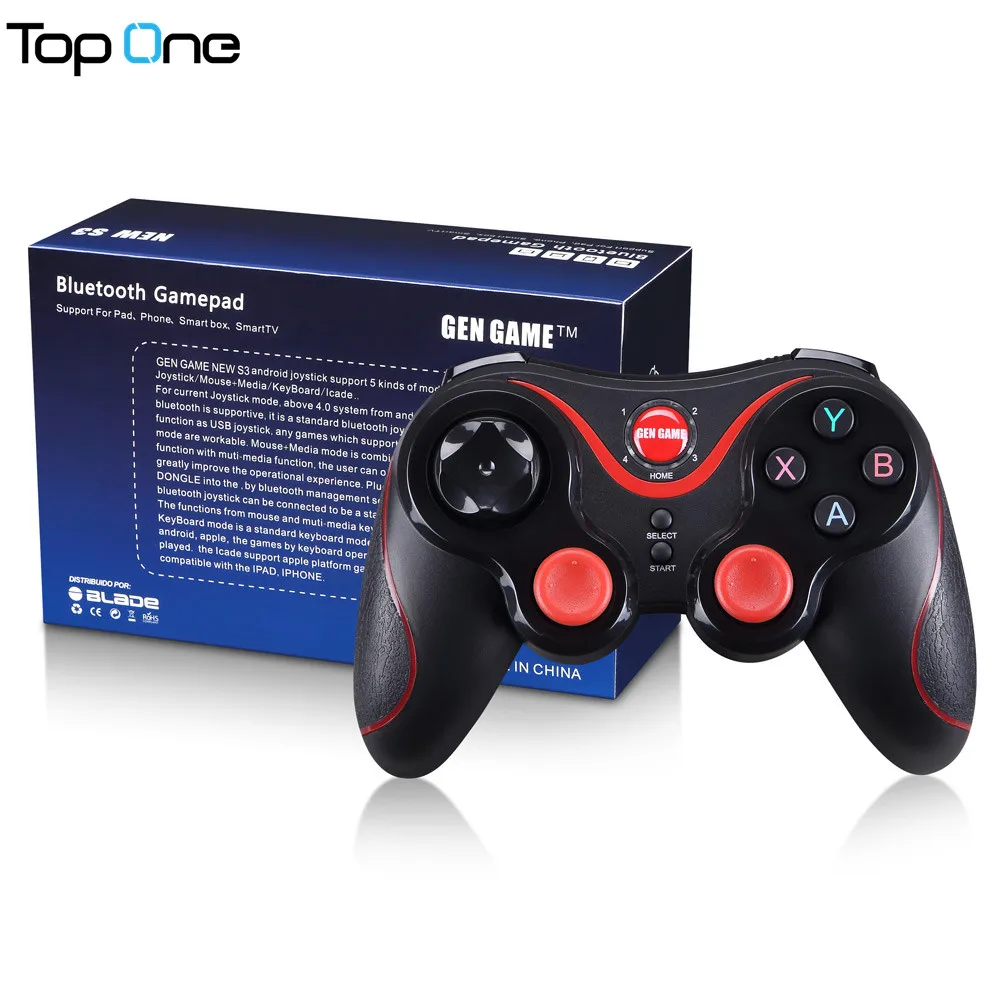 

New S3 Wireless Bluetooth Gamepads Joystick Gaming Controller Remote Control BT 3.0 for Mobile Phone Tablet PC Holder Included