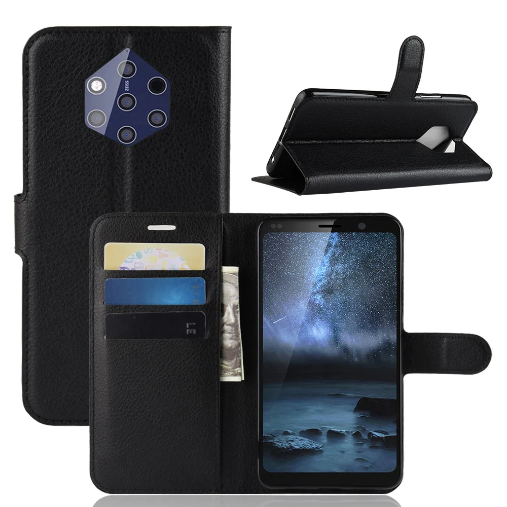 Для Nokia 9 чистый вид чехол люкс PU кожаный бумажник Стенд флип для Pure View cover килифи