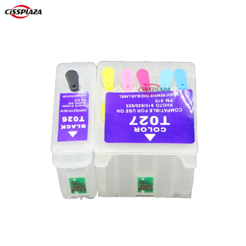 CISSPLAZA многоразовый чернильный картридж для T026 T027 совместимый EPSON Stylus Photo
