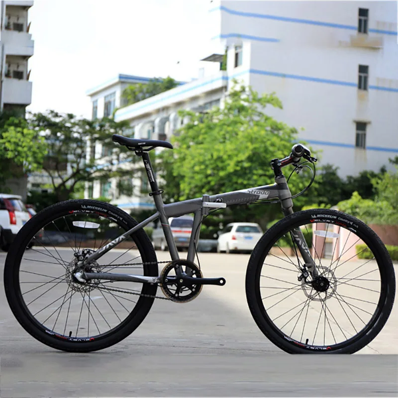 Best The new 26-inch aluminum alloy folding mountain bike transmission disc folding bike 4