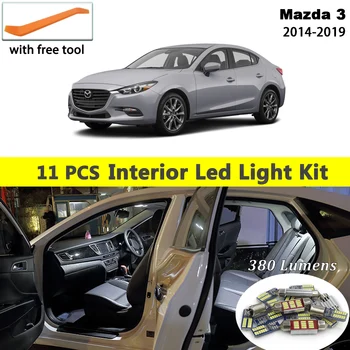 

12 Pcs White Canbus led Car interior lights Package Kit for Mazda 3 2014 2015 2016 2017 2018 2019 led interior Dome Trunk lights