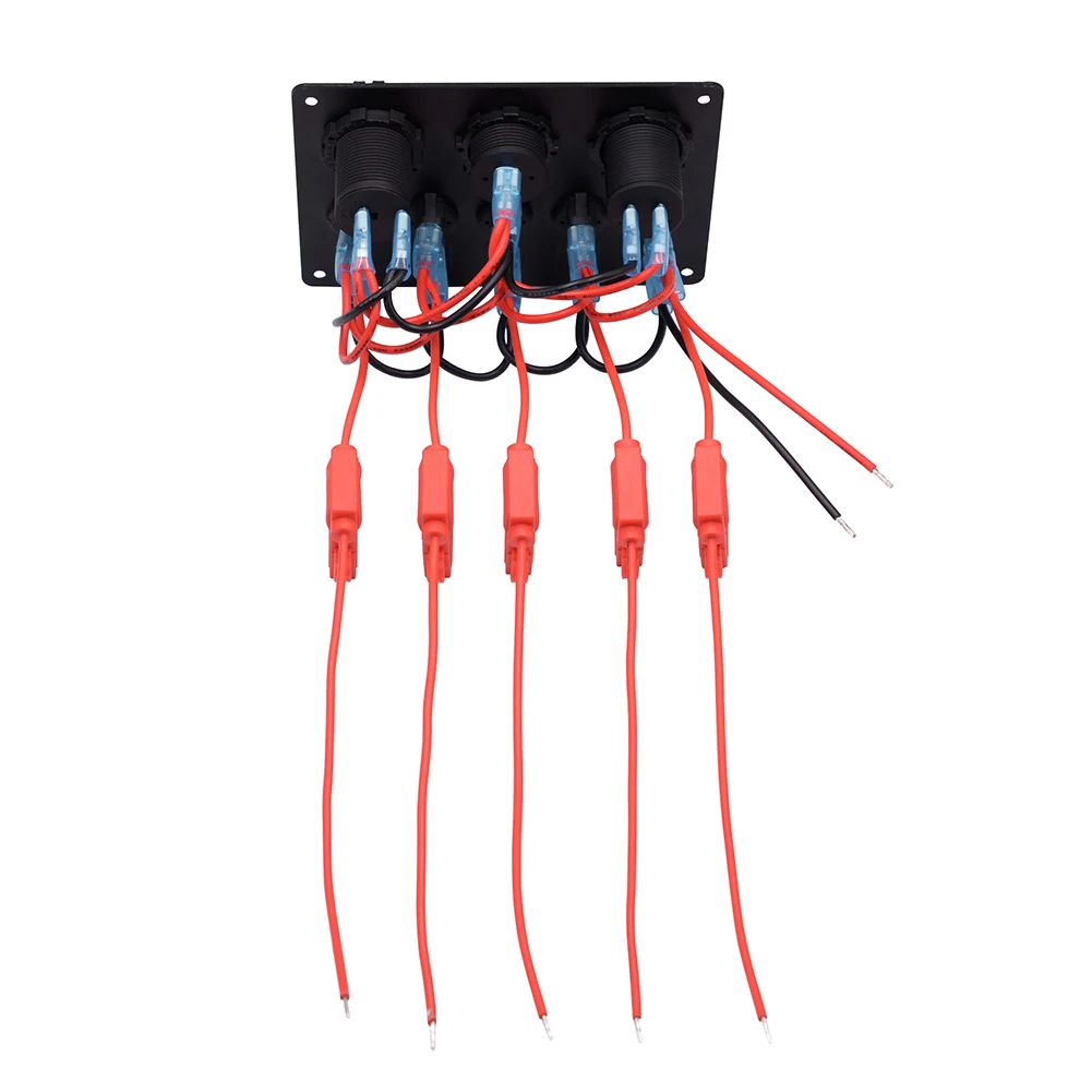 

Car Switch Panel Cigarette Lighter Socket Double USB Charger For Mobile Phone Tablets M8617