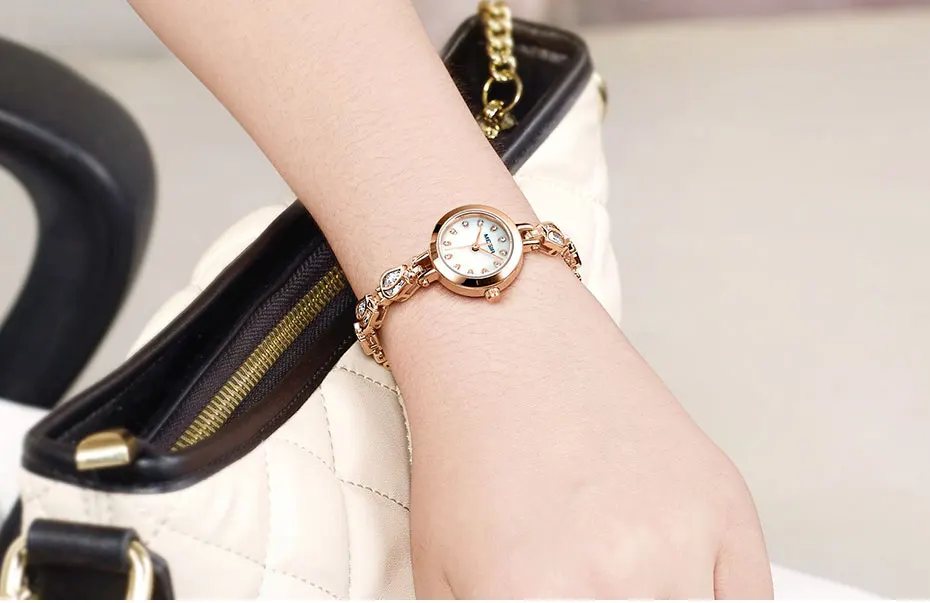 Женская простая Переливающаяся кварцевые наручные часы элегантный браслет аналоговые часы для леди Relogios Femininos 4198L