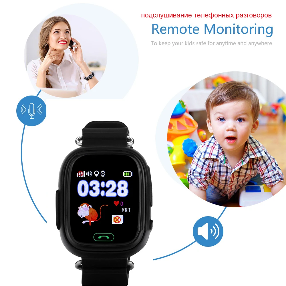 Comprar Original Q90 teléfono GPS posicionamiento los niños relojes con WIFI SOS inteligente bebé niños reloj perdido Anti Monitor rastreador PK Q80 Q50 Q60