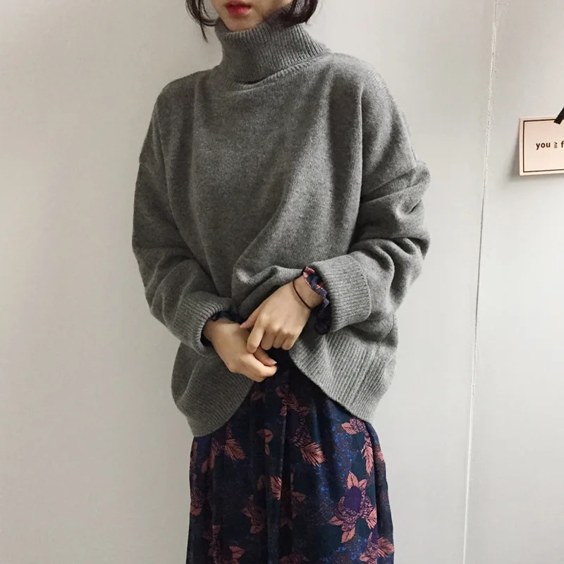 

Autumn Winter sweater mujer invierno 2019 Korean long Sleeve Women Turtleneck Sweater Casual Plus Size Cashmere Knitted Pullover