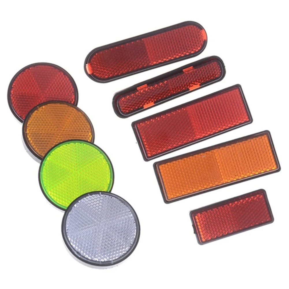

2Pcs HOT Rectangle Round Car Motorcycle Bike Caravan Lorry Screw On Safety Reflector