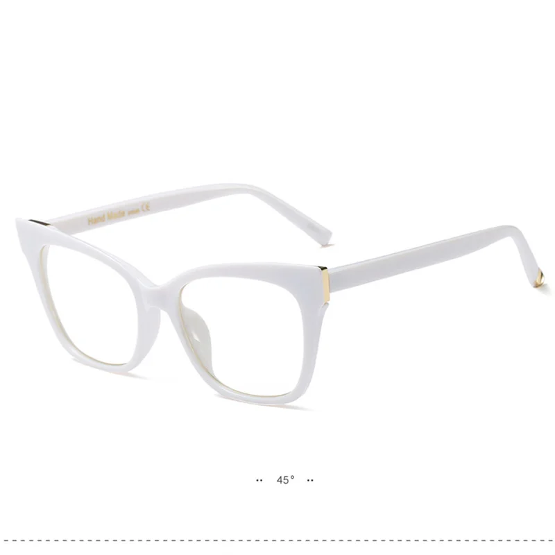 YOOSKE, сексуальные очки кошачий глаз, негабаритная оправа для очков, женские прозрачные линзы, оптические компьютерные оправы для очков - Цвет оправы: C1 White