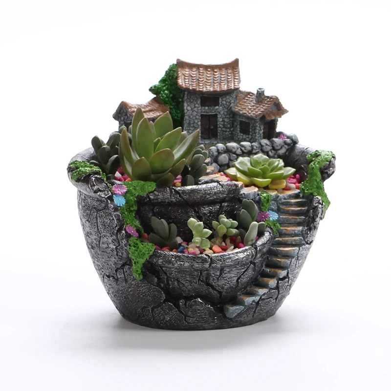 Мультфильм творческий стол горшок для суккулента горшки для растений Сад Цветочные корзины бонсай из суккулентов растения для украшения