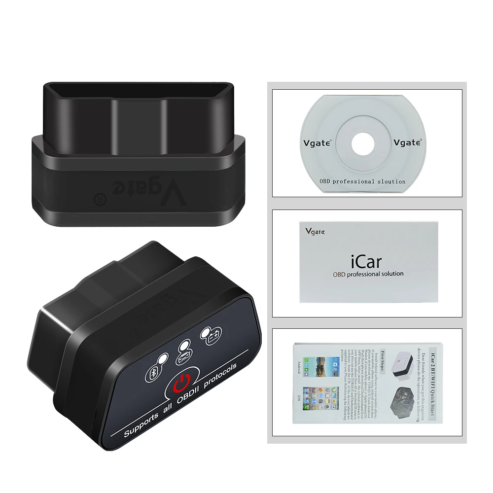 Vgate iCar2 ELM327 V2.1 OBD2 Bluetooth адаптер OBD2 сканер автомобильный код считыватель диагностический сканер инструмент универсальный ODB2 Elm 327