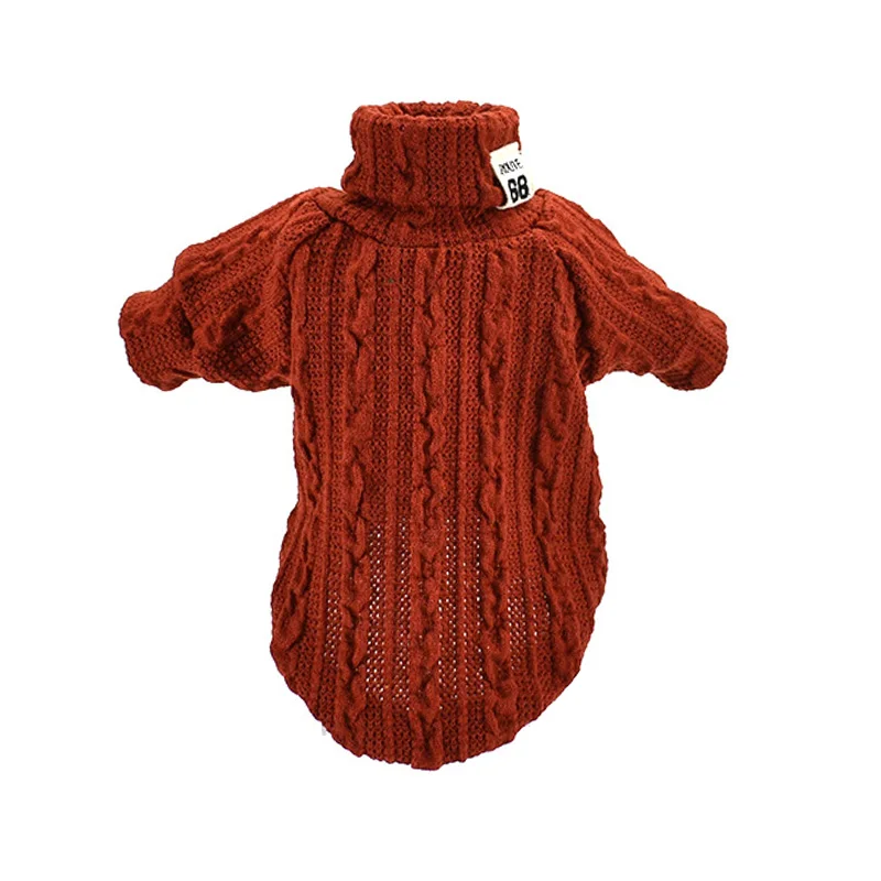 Зимняя теплая собака вязаная одежда свитер для маленьких товары собак Мода щенок Кошка Чихуахуа Мопс пальто куртки собака водолазка Одежда - Color: Orange