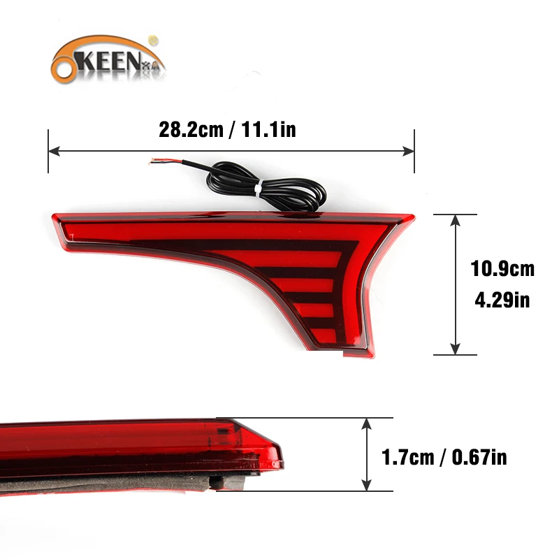 OKEEN 2pcs Car LED Rear Bumper Reflector Light for Suzuki Ertiga 2012- Tail Brake Light for SCROSS VITARA SX4