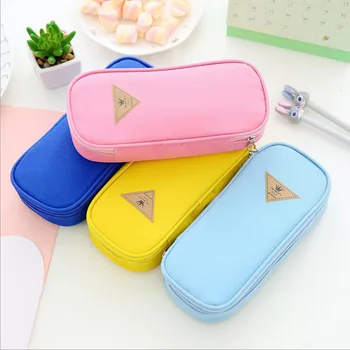 

1pc Fashion Simple Candy Candy Pencil Bag Large-capacity Multifunction Flip Folding Bag School Office Stationery Bag