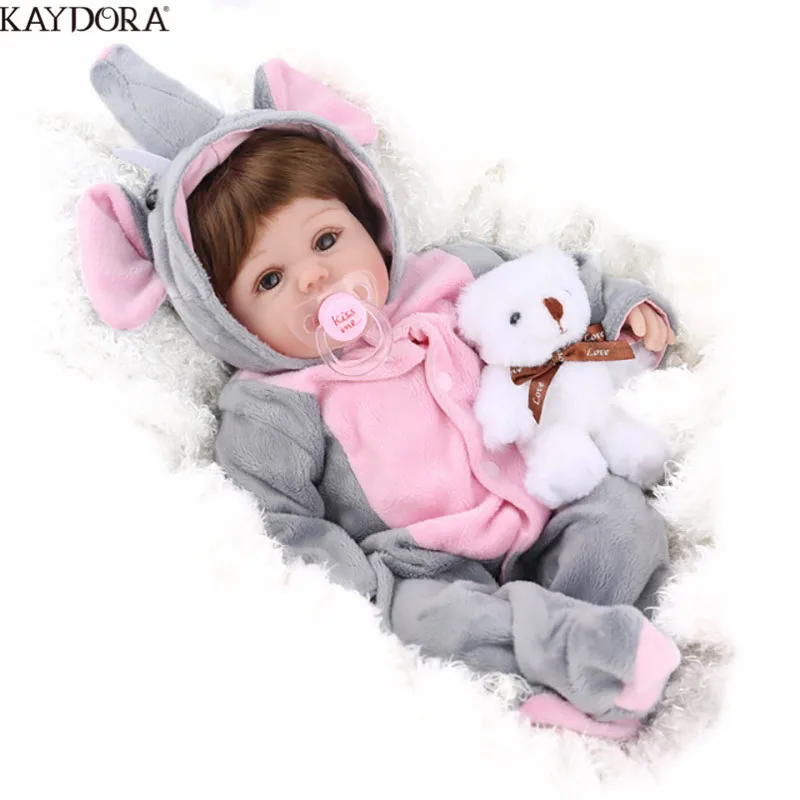 KAYDORA 17 дюймов 42 см Виниловая силиконовая кукла для новорожденных Реалистичная