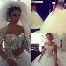 Индивидуальный заказ свадебное платье Casamento бисером, кристаллами vestidos de novia Свадебные платья с корсетом со шнуровкой gelinlik Vestido de Noiva