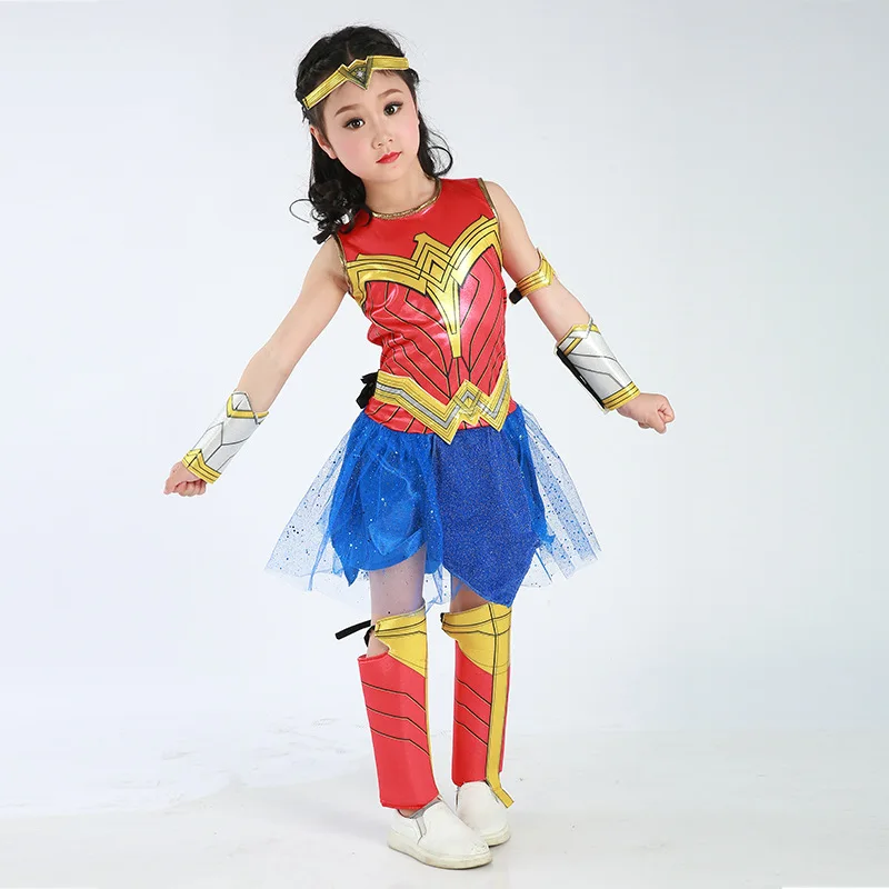 2018 новое чудо/Для женщин малыш Косплэй костюм Диана принцесса летние девушки полиэстер платье карнавальный Хэллоуин вечерние для ребенка