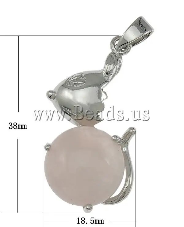 Free shipping!!!Natural Quartz Pendants 2013 men Zinc Alloy with Rose Animal platinum color plated nickel | Украшения и