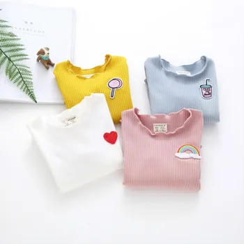 

Baby Girl Thicken T-shirt Children Long Sleeve T-Shirts Tees Tops Warm Autumn Winter