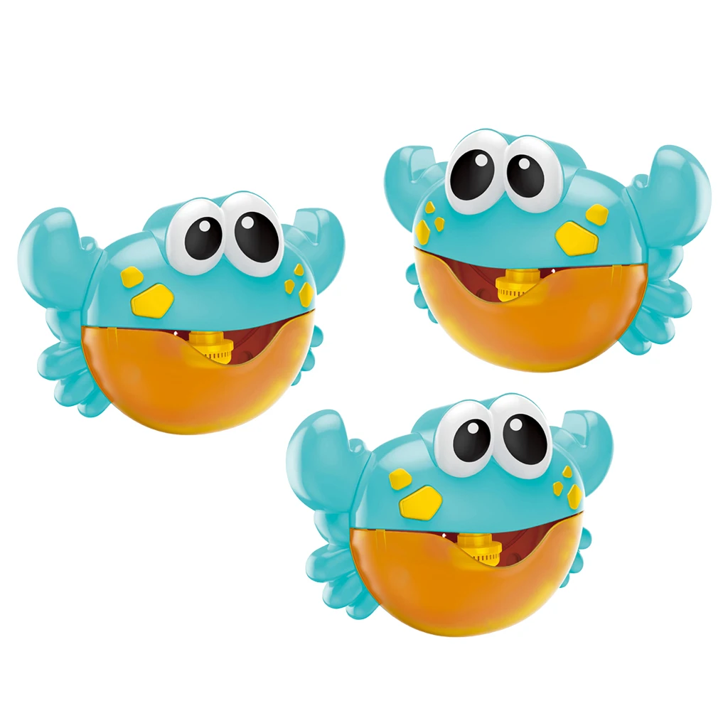 

3pcs Battery Powered Crab Bubble Machine, Automatic Musical Bubbles Blower Kids Toddlers Swimming Bathing Toy