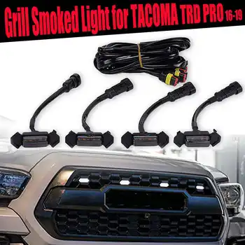 

NEW 4PCS High Quality Bumper Grill Smoke Len Amber White LED Marker Light For Tacoma for TRD PRO 2016-2019