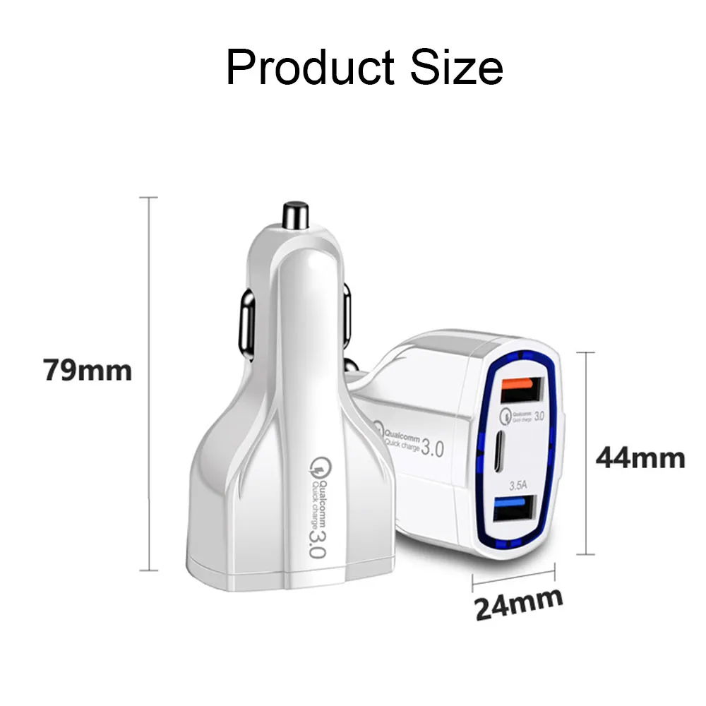QC3.0 двойное USB быстрое автомобильное зарядное устройство для мобильного телефона