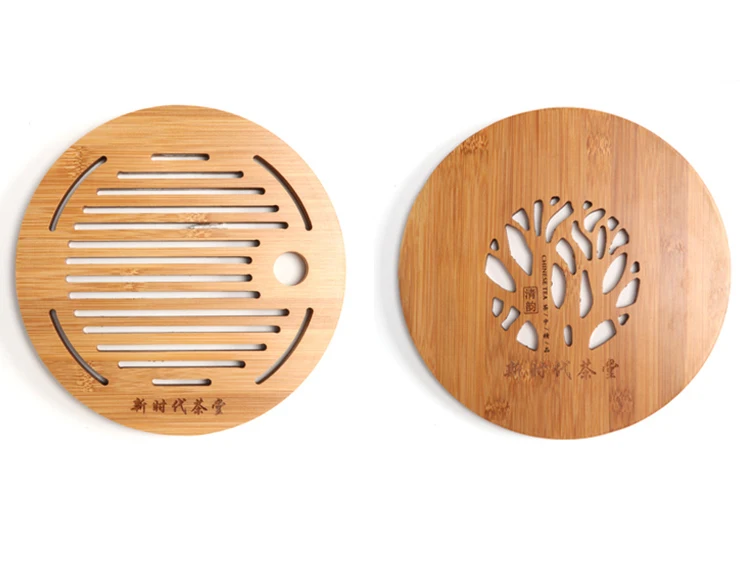 6.5Ceramics Bamboo Tea tray Drainage Water storage Kung Fu Tea set room Board table Chinese tea cup ceremony tools Tea Set