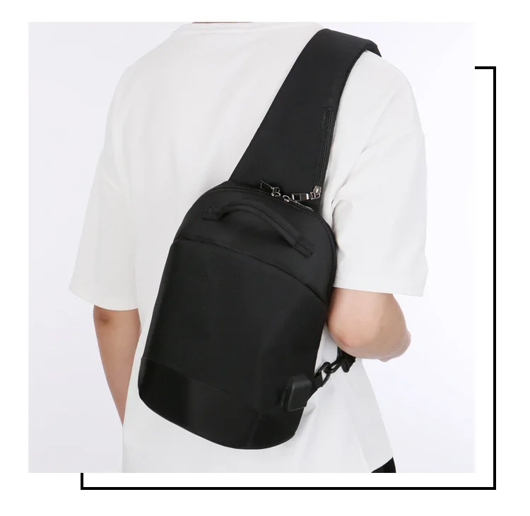 Компактные Сумки на одно плечо, usb зарядка, 10 дюймов, водонепроницаемые сумки через плечо, противоугонная нагрудная сумка, унисекс, короткая походная сумка-мессенджер