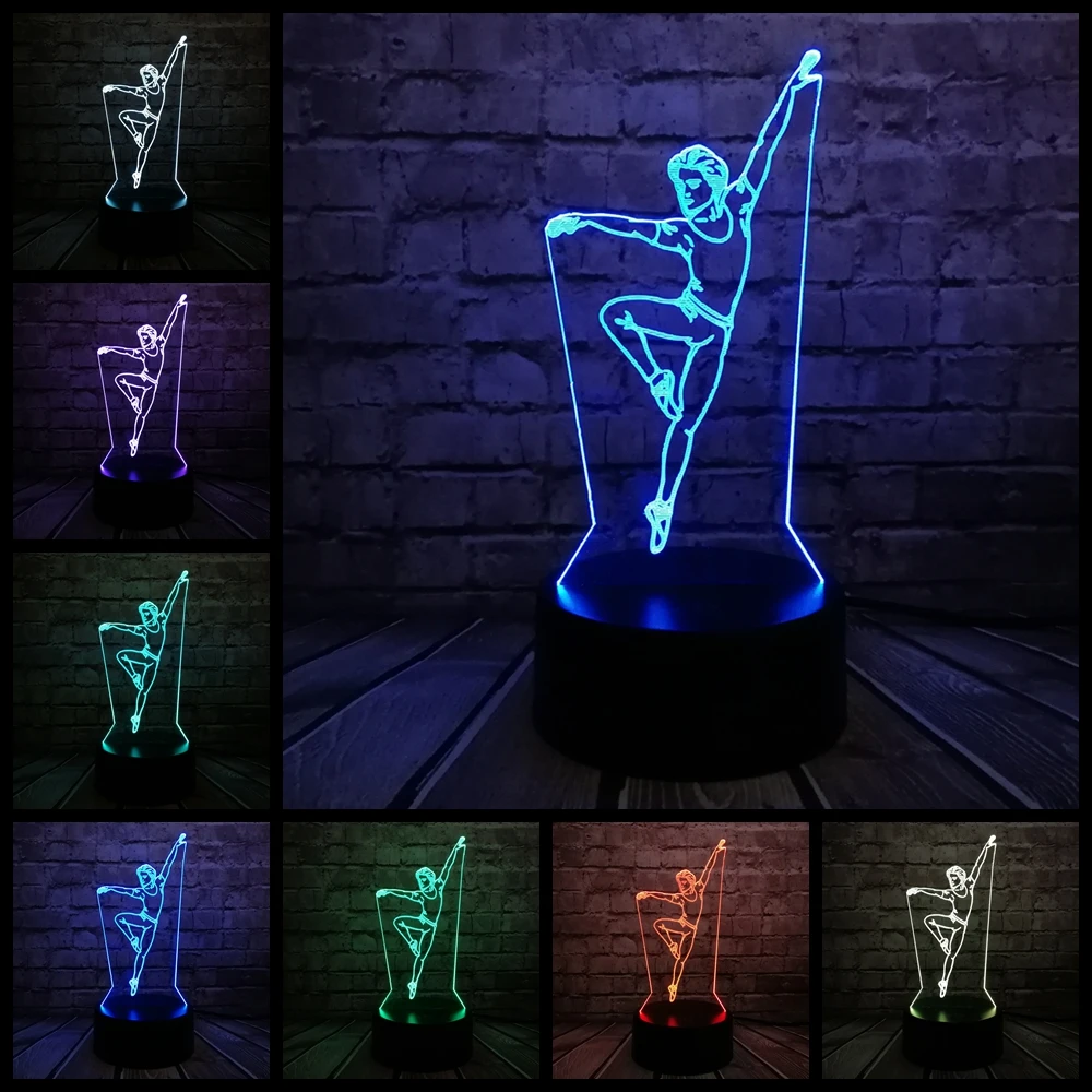 Элегантный танцор человек 3D лампа ночник светильник USB СВЕТОДИОДНЫЙ ing Mulitcolor