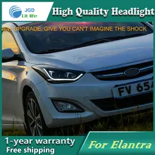 Car styling case for Hyundai Elantra 2011-2014 Headlights LED Headlight DRL Lens Double Beam HID Xenon Car Accessories